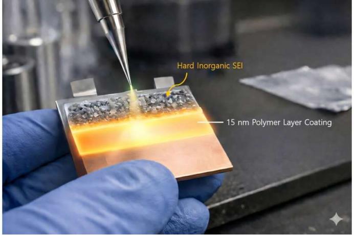 韩国科学家突破无阳极锂金属电池寿命难题